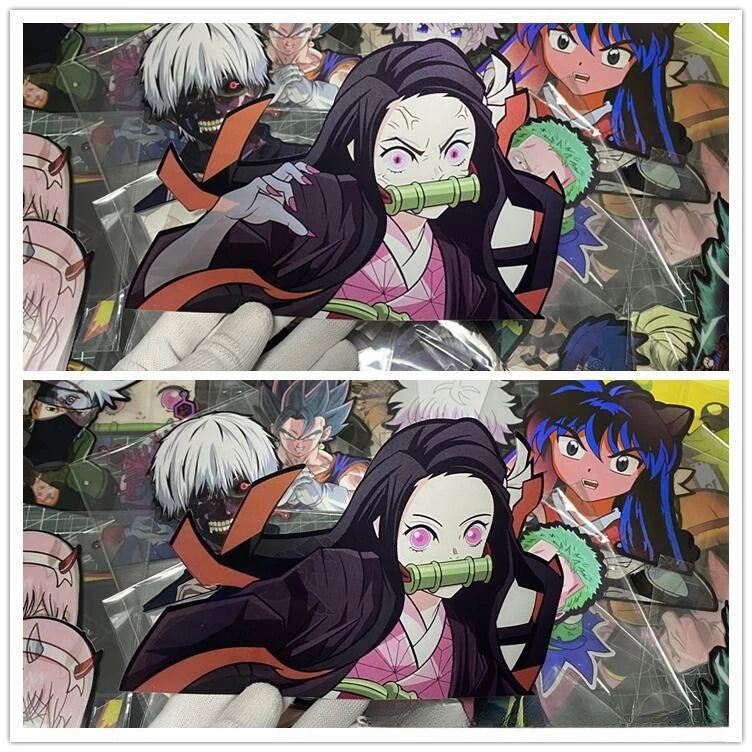 Creative Demon Slayer Sticker Women's Wear Tanjirou Zenitsu Inosuke Funny Anime  Waterproof Laptop Trunk Sticker phone sticker