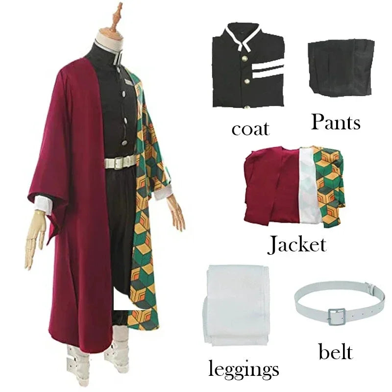 Anime  Demon Slayer Tomioka Giyuu Cosplay Costume Accessories Suit Uniforms Kimetsu No Yaiba  Costumes Wig Child Adult  Gift