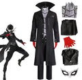 Anime Persona 5 Joker Cosplay Costume Game P5 Rain Palace Lotus Cosplay Full Set of Clothing Glove Mask Black Overcoat Uniform