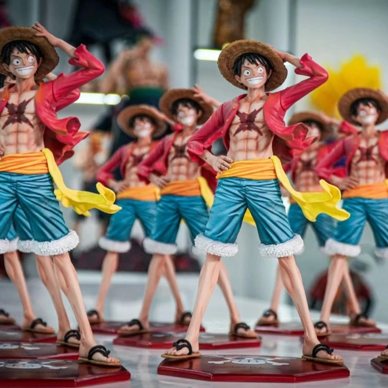 In-Stock 24vm Cap-Pressing Luffy One Piece Hand-Made Cartoon Desktop Decorative Ornaments Statue For Boy Holiday Gift