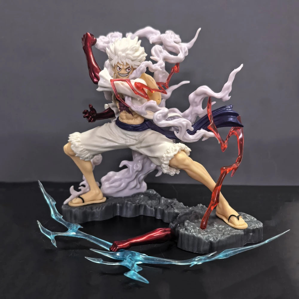 28cm/11.02in One Piece Anime Wink Studio Small Thunderbolt Nika Luffy Figures Pvc Statue Desktop Ornamen Collection Statue Model