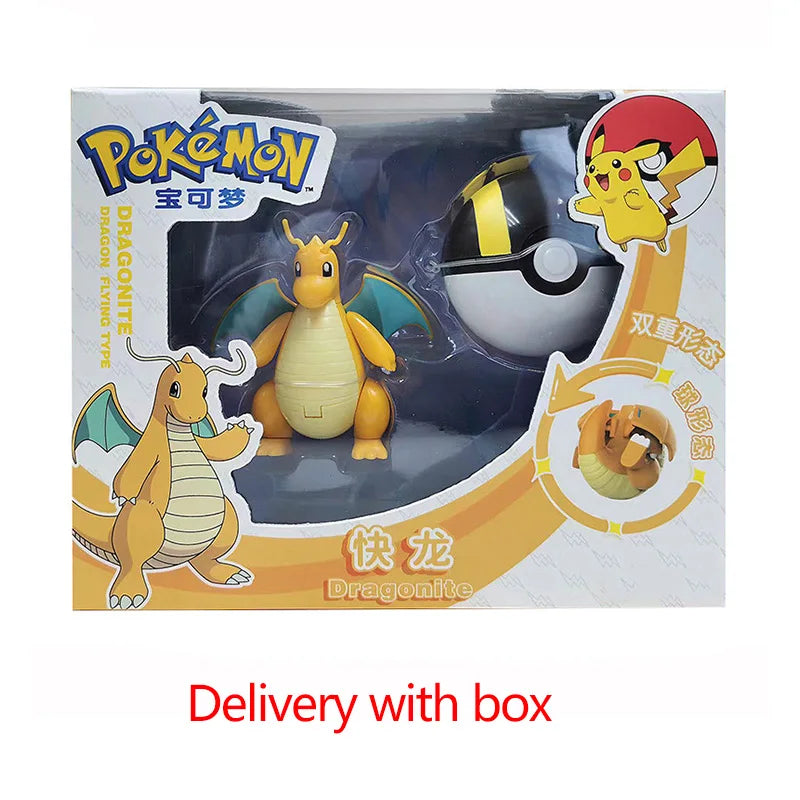 Deform Pokemon Pokeball Greninja Lucario Ball Action Figure Toy Set Mew Pikachu Dragonite Snorlax Venusaur Blastoise Elf Monster