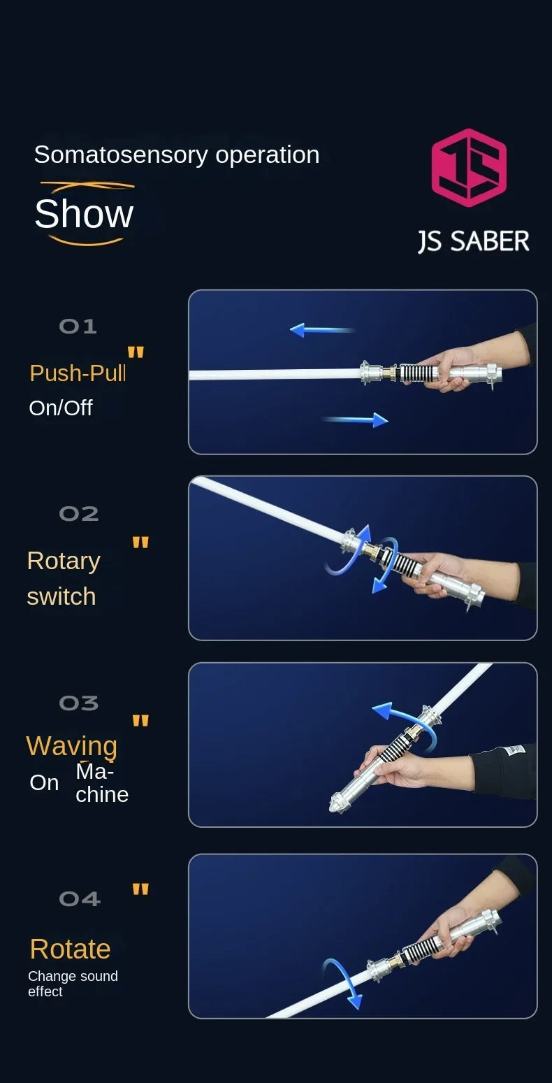 JS Upgraded RGB3.0 DK Lightsaber, Metal Hilt, Smooth Swing, Flash on Impact, Heavy Dueling Lightsaber, Cosplay Toy
