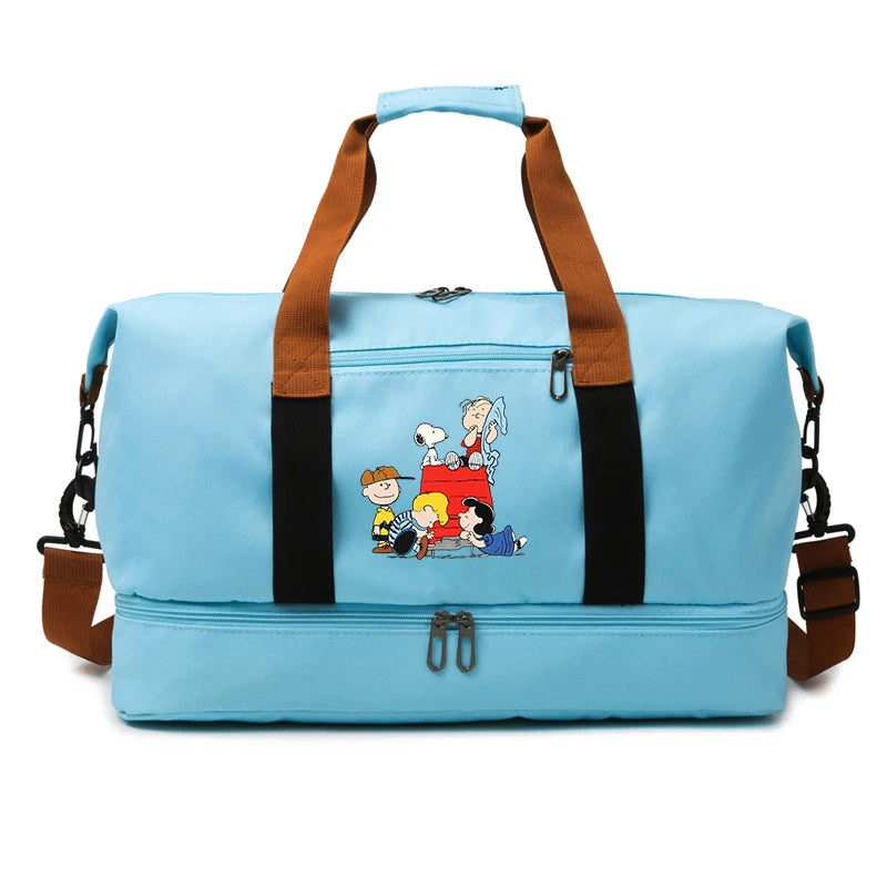 SNOOPY Travel Bag Anime Cartoon Women Waterproof Gym Sport Bag Fitness Handbag for Men Storage Bag Shoulderbag  birthday Gift