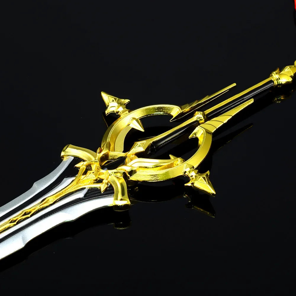 King of Glory Game Peripheral Weapon 22cm Character Kai Silver White Aria Zinc Alloy Weapon Model Ornaments Collection Gift Toys