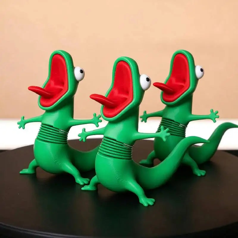 Novelty Green Lizard 3D Print Ornament Cartoon Tom Lizard Figurine Statue Desktop Decoration Ornament Collectible Model Gift