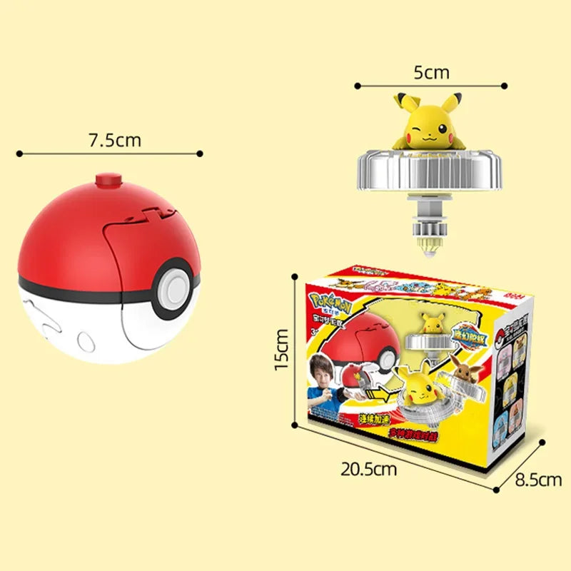 Pokemon Arena Set Spinning Top Ball Game Battle Pokeball Box Anime Figure Pikachu Charmander Squirtle Mew Eevee for Toy Child