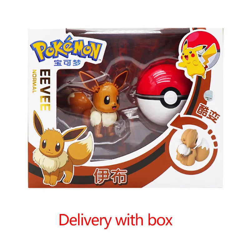 Deform Pokemon Pokeball Greninja Lucario Ball Action Figure Toy Set Mew Pikachu Dragonite Snorlax Venusaur Blastoise Elf Monster