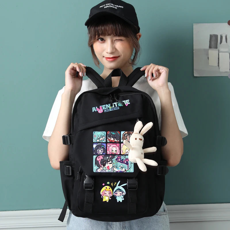 Alien Stage Anime Peripheral Kawaii Student Schoolbag Large Capacity Backpack Animation Peripheral Bag Leisure Backpack For Fans