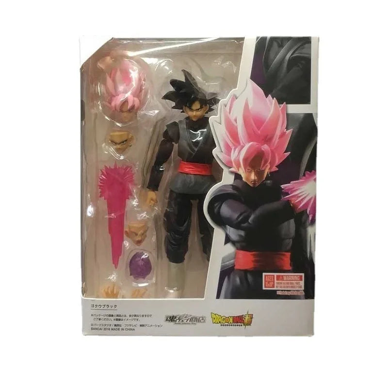 New Dragon Ball Black Goku Zamasu Anime Action Figure Super Saiyan Movie Version Dbz Model With Multiple Accessories Toys Gifts