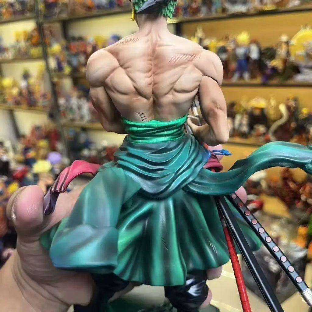 One Piece Roronoa Zoro Anime Figure Jinshan Zoro 1/6 Scale PVC Statue 28cm GK Model Collectible Figurine Desktop Decoration Gift