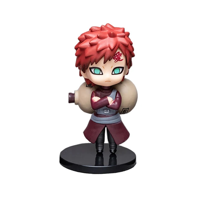 6 styles 9cm Anime Naruto Figures PVC Q Version Doll Gaara Kakashi  Figure Room Decoration Cartoon Kawaii Boy Toy Kid Gift