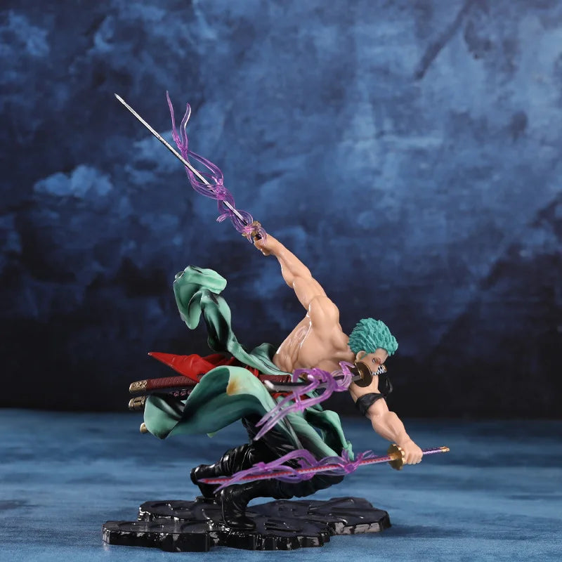 One Piece Roronoa Zoro Three Thousand Worlds Pop Action Figure Double Headed Three Sword Style Pvc Boxed Model Ornament