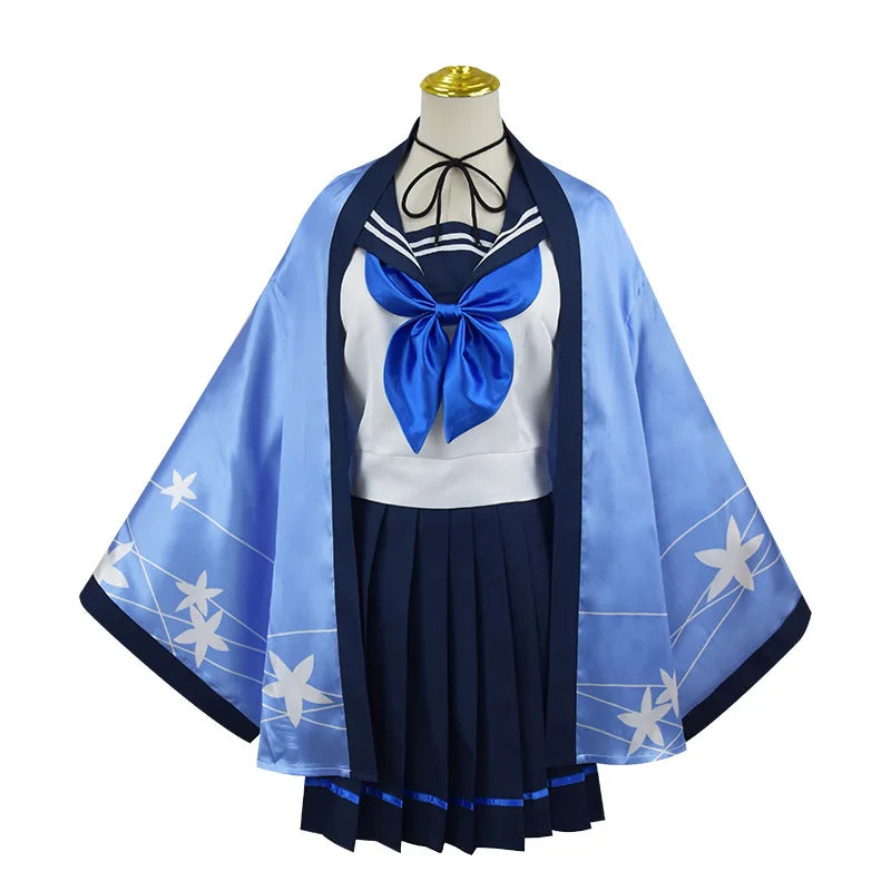 Game Blue Archive Cosplay Tongsheng Kikyou Costume Sailor Cape Cartoon Anime Dress Ear Headwear Wig JK Uniform Top Skirts Kimono
