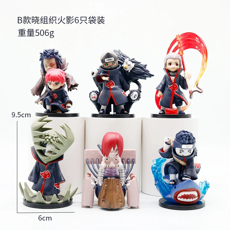 Hot Bandai Naruto Shippuden Akatsuki Series Anime Figure Peripheral, Naruto Trendy Doll, Creative Desktop Orname Surprise Gifts