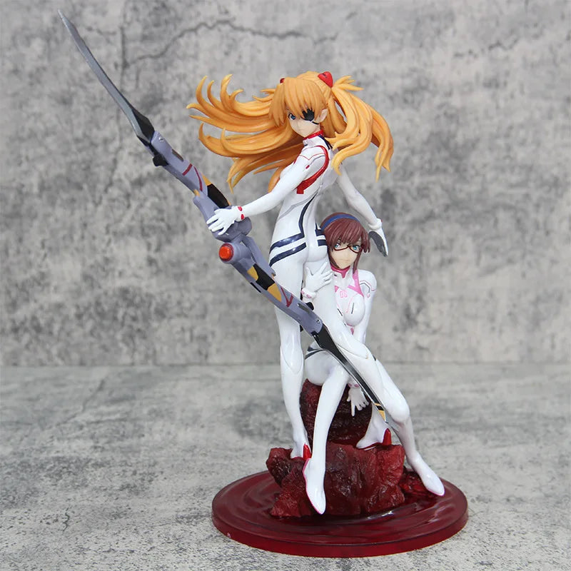 Eva 27cm Asuka Mari Makinami Action Figures Garage Kit Anime Bishoujo Model Double Character Peripheral Toy Statue Ornament Gift