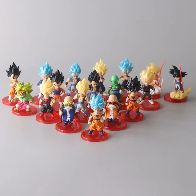36 PCS  Dragon Ball hand-made full set of model anime Saiyan the Monkey King Vegeta Torankusu doll ornaments gifts.