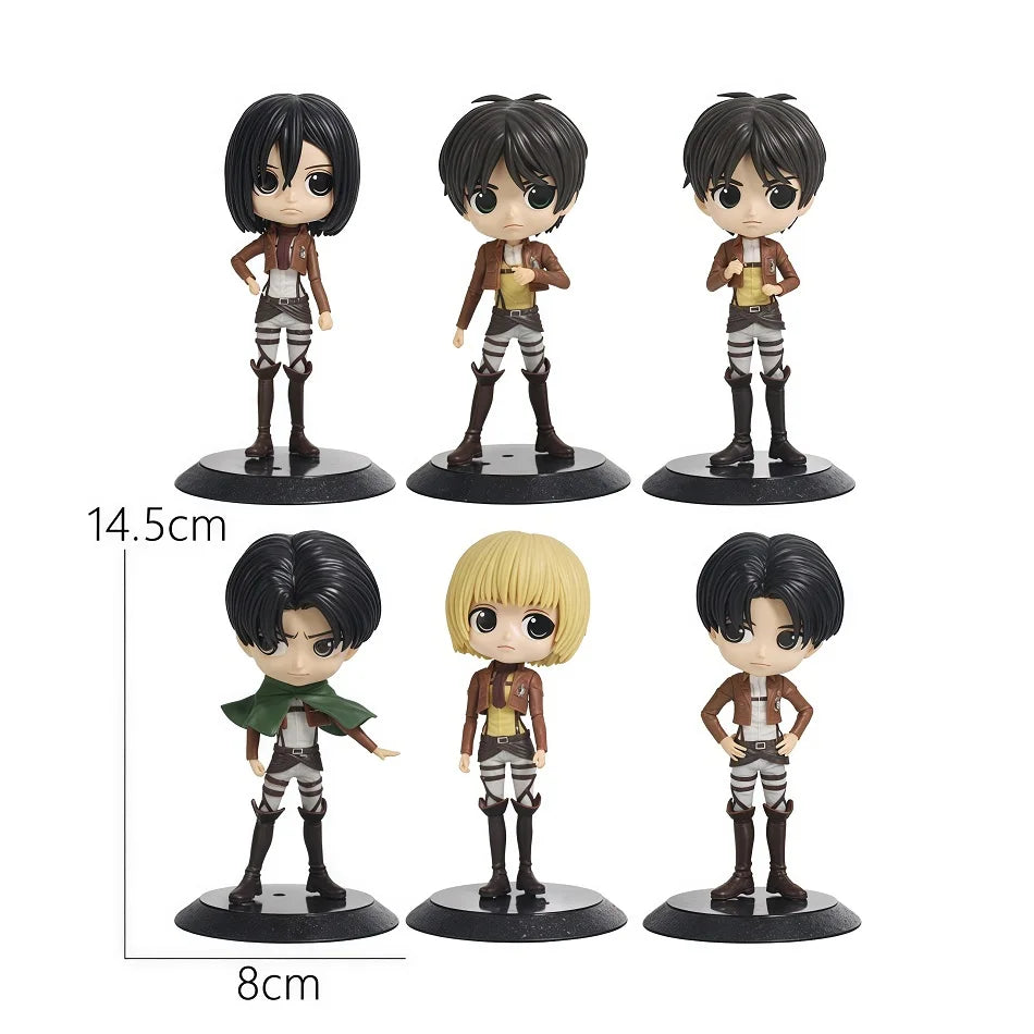 21cm Anime Attack on Titan Figure Eren Jaeger & Mikasa Ackerman Action Figures Model  PVC Collectible Figurine Doll Toys Gifts