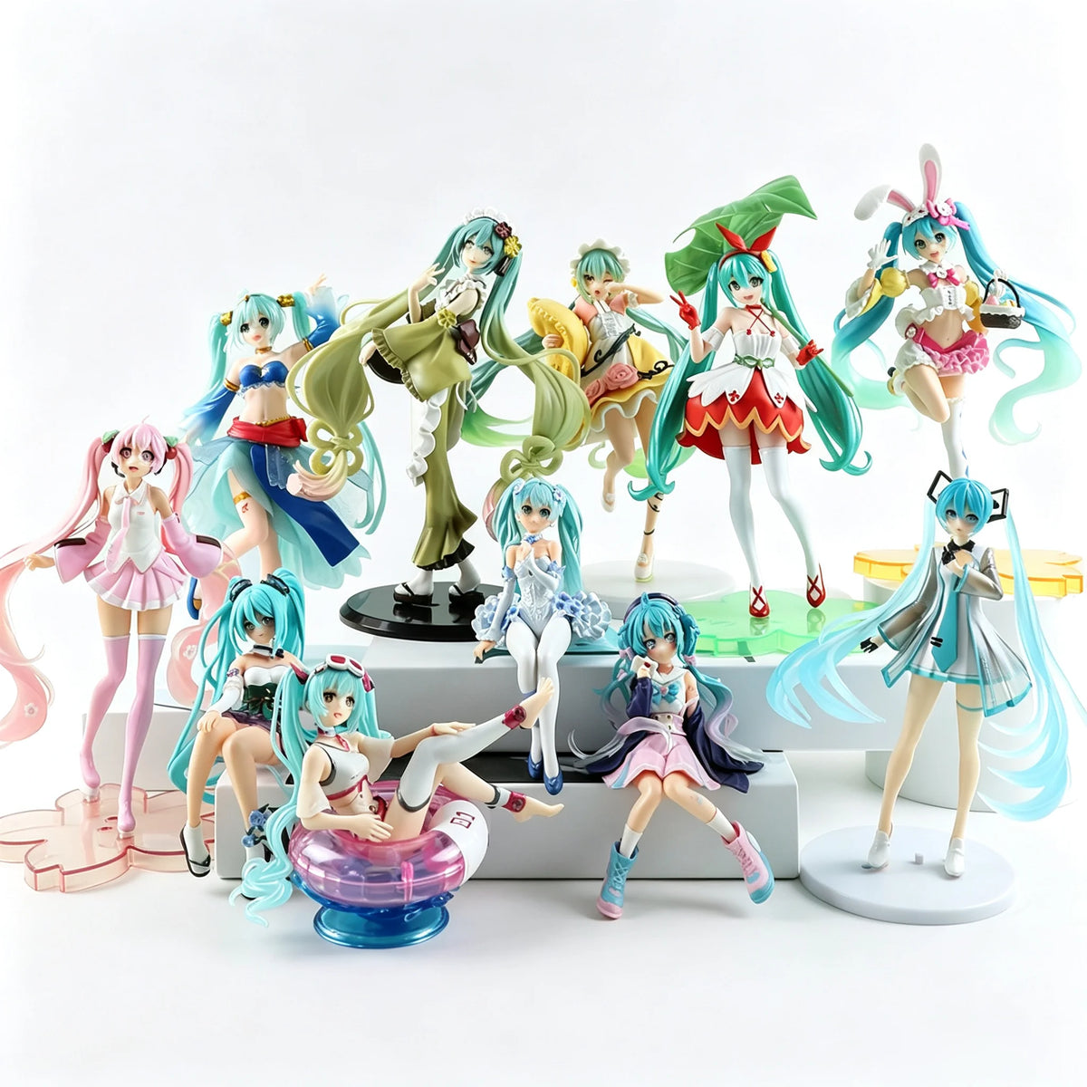New Anime Hatsune Miku Action Figure Kawaii Collection Model Pink Sakura Kawaiii Doll Collectible Toys Cake Decor