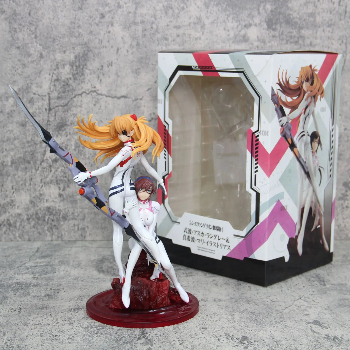 Eva 27cm Asuka Mari Makinami Action Figures Garage Kit Anime Bishoujo Model Double Character Peripheral Toy Statue Ornament Gift