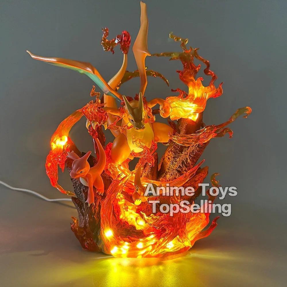 30cm Anime Pokemen Figure Charizard ‌Family‌ Action Figures Pvc Statue Desktop Ornamen Collection Model Toys Gifts