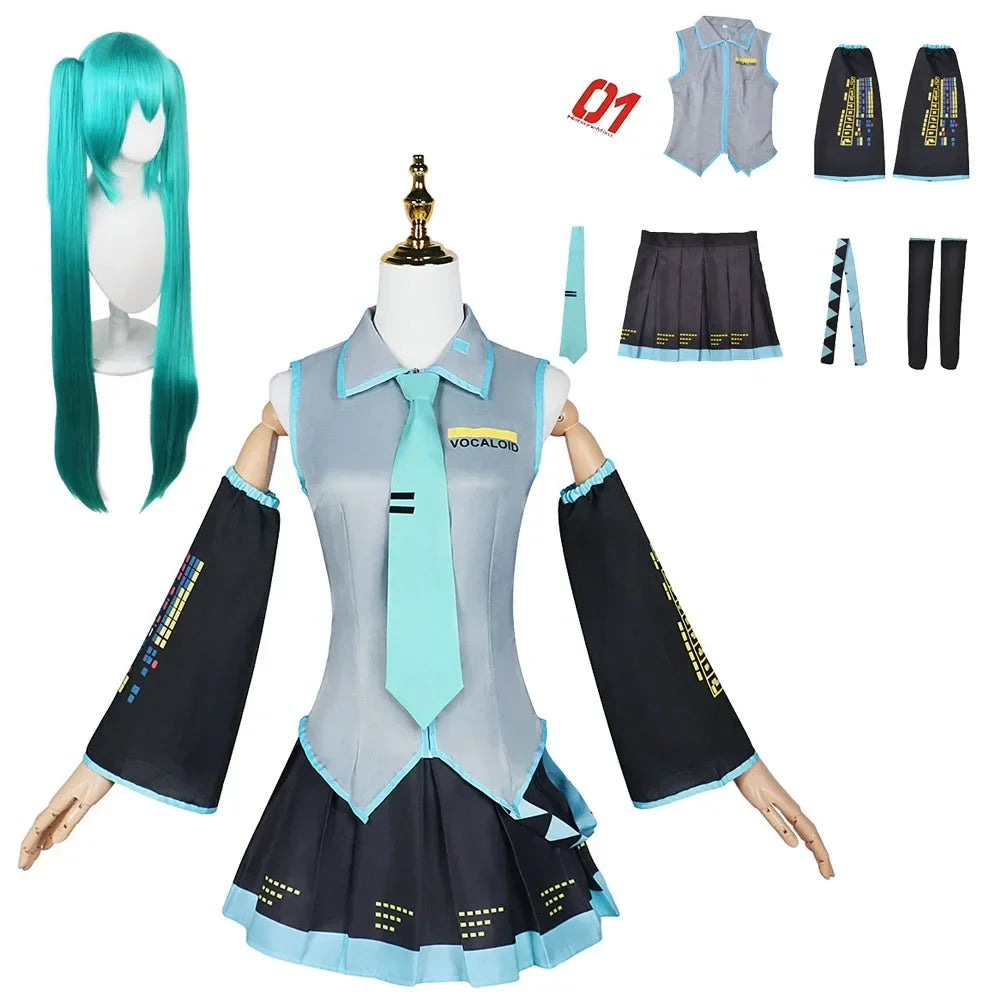 Anime Karakter Prestaties Kleding Hatsune  Anime Kleding Cosplay Kleding Rok Hetzelfde Pak Pruik Accessoires Halloween