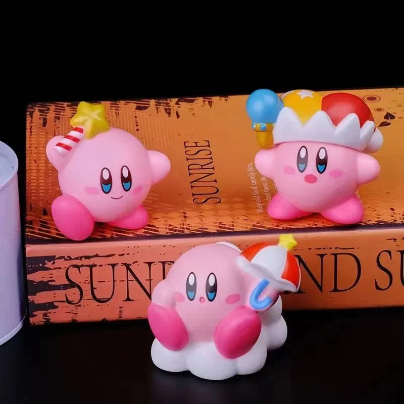 8Pcs/Set Games Star Kirby Anime Figure  Cute Cartoon Pink Kirby Mini Figure Decorative Collection Toy For Children's Gifts