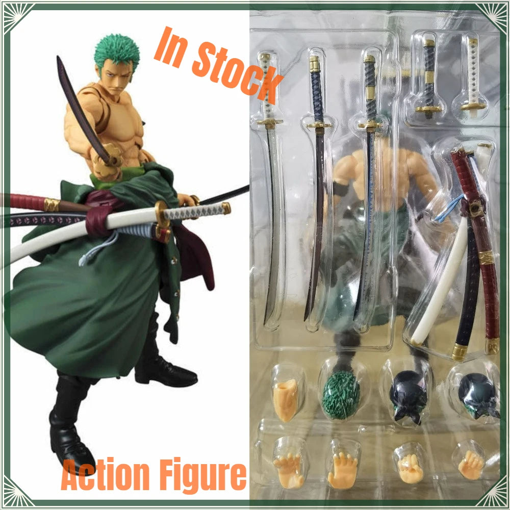 Roronoa Zoro Three Sword Style One Piece Articulated PVC Action Figure Anime Collectible Model Display Toy for Fans and Gifts