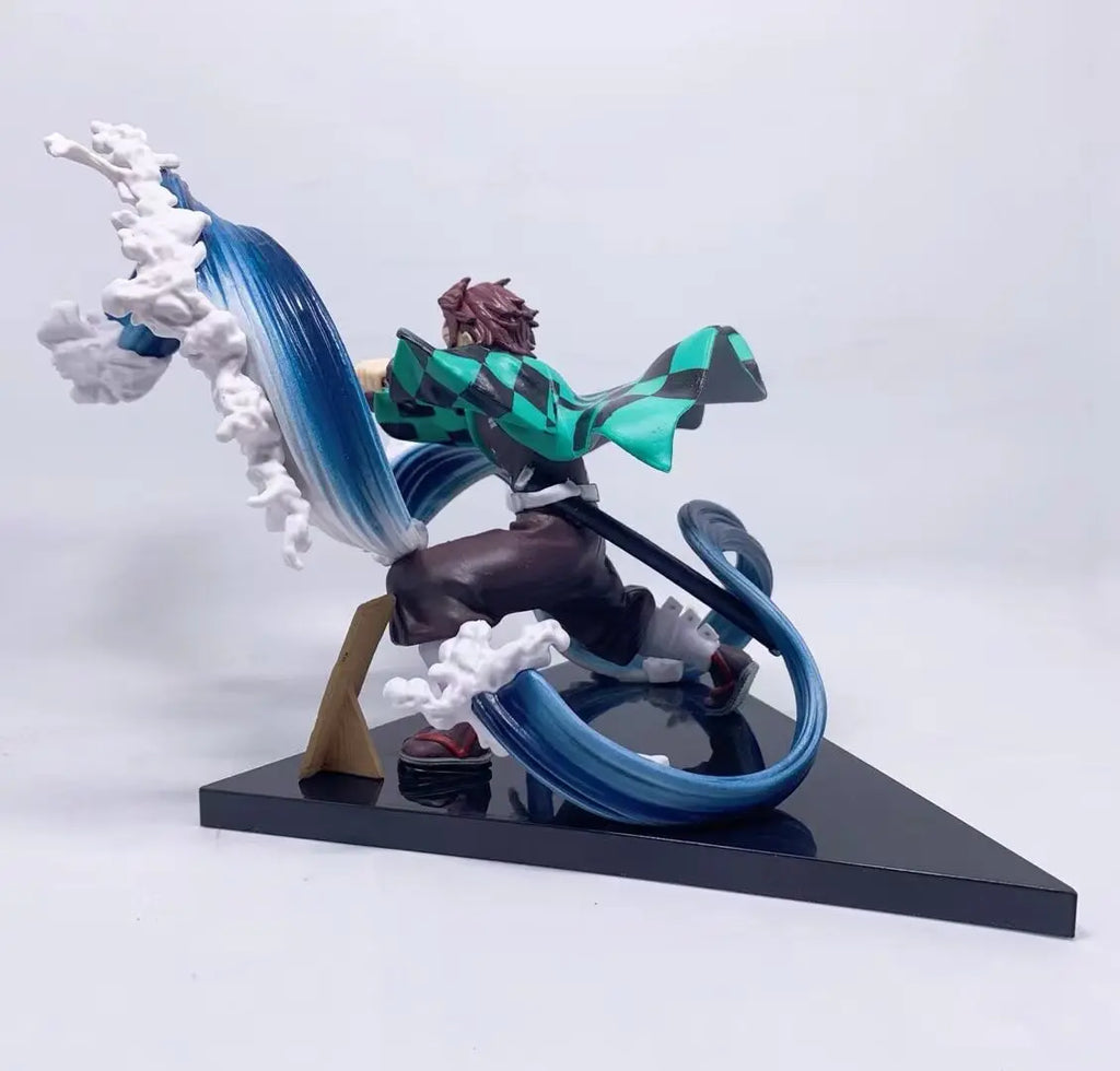 Demon Slayer Mugen Train Rengoku Kyojuro Tanjiro Kamado Action Figure Anime Battle Diorama Statue Desktop Display Model Toy Gift