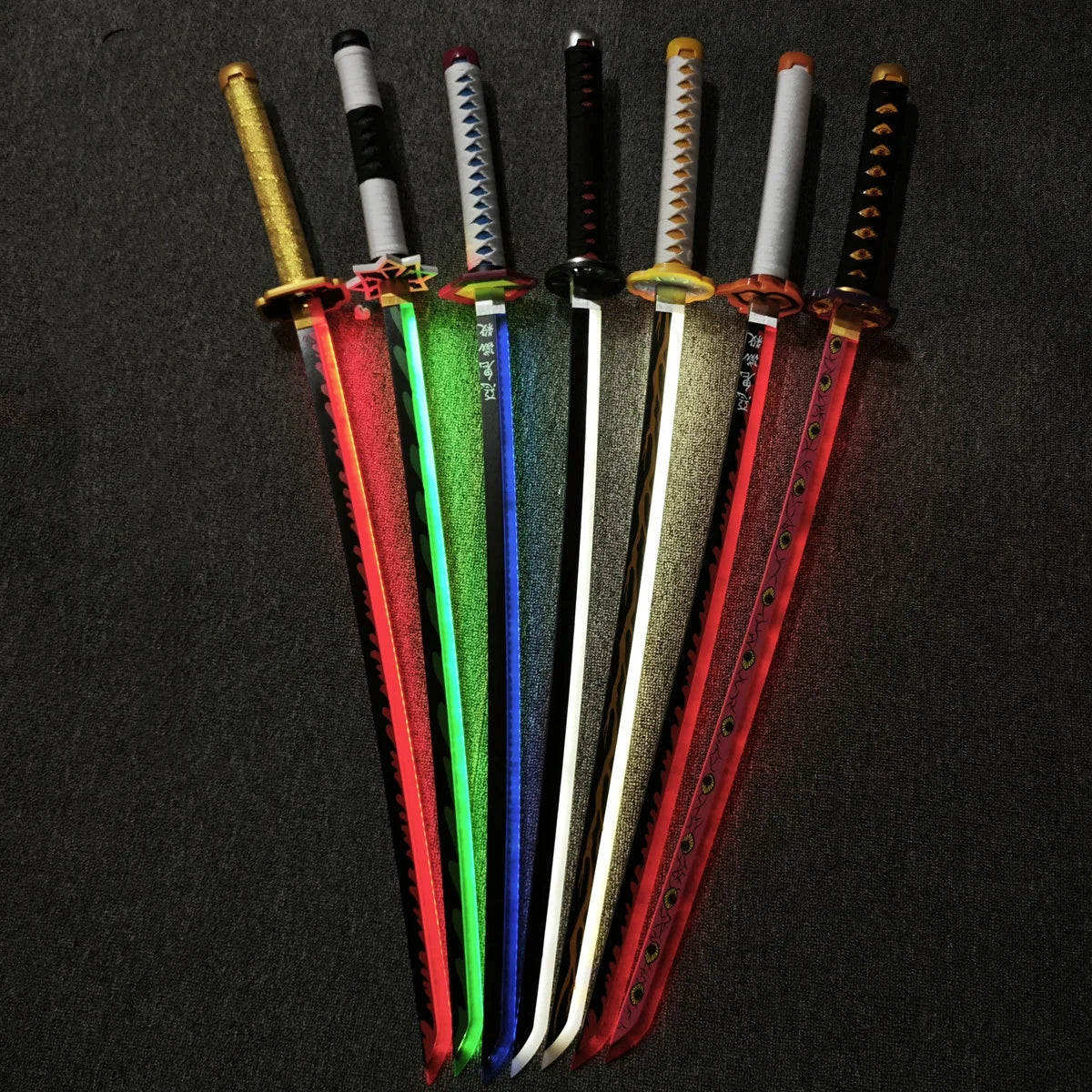 LED Light Demon Slayer Katana Luminous Sword Tomioka Giyuu Anime Cosplay Prop Knife Real Japanese Katana Samurai Lightsabre Toy