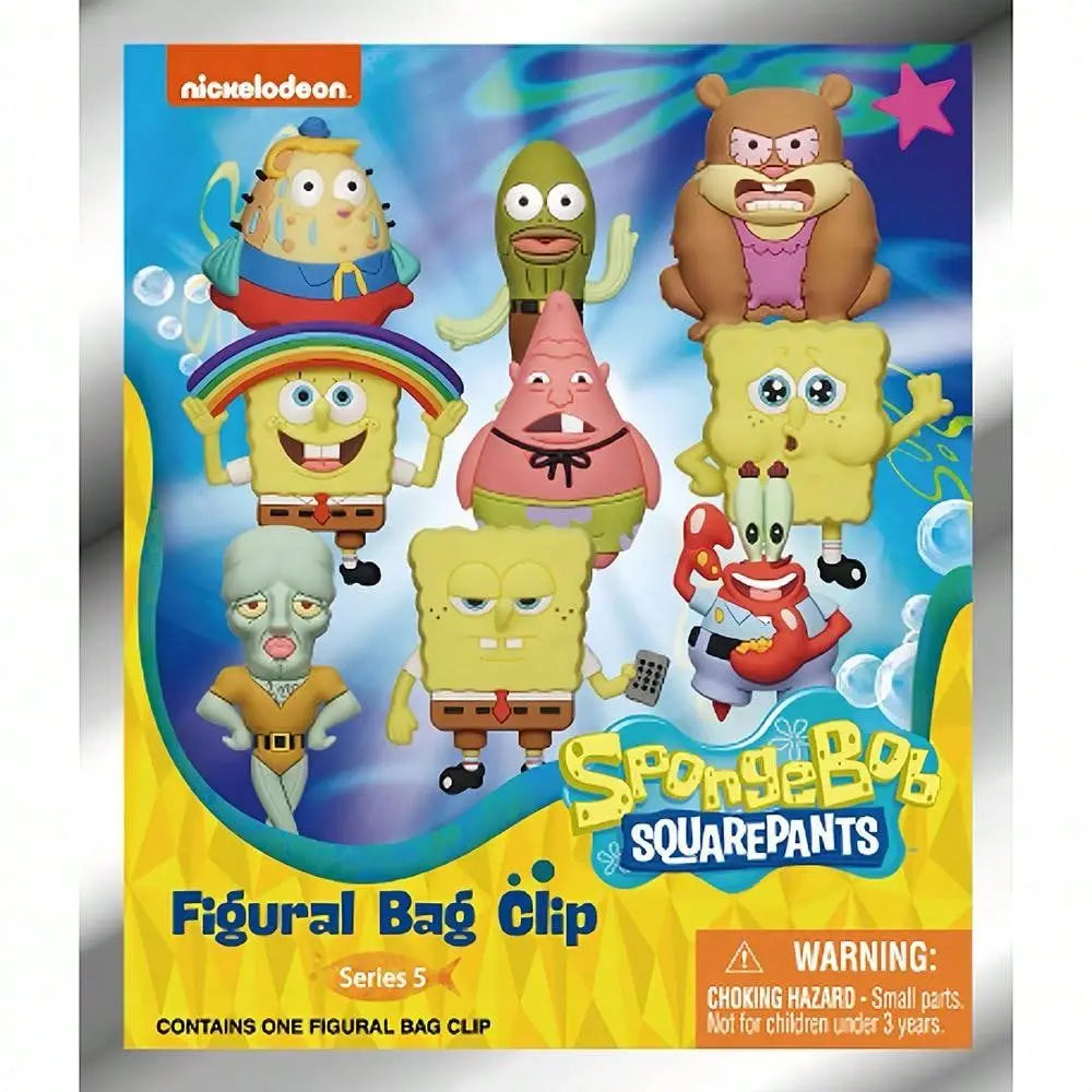Random 1PC SpongeBob Officially Licensed PVC Blind Bag 3D Figure Bag Clip Keychain SpongeBob Patrick Squidward Collectible Toys