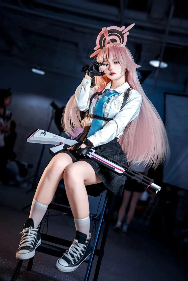 Takanashi Hoshino Costume Game Blue Archive Cosplay School JK Uniforms Top Skirts Wig Outfit Carnival Party Women Man Anime Suit