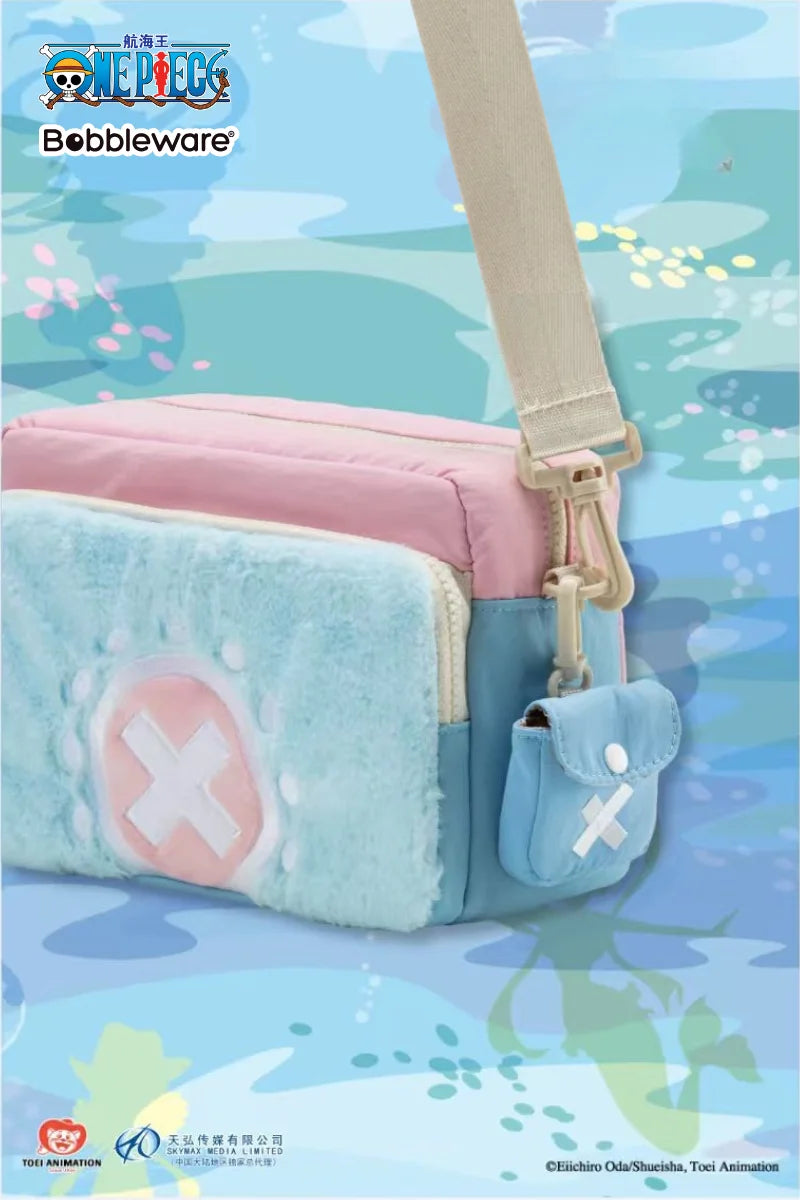 Official One Piece Anime Shoulder Bag Luffy Zoro Chopper Crossbody Bag Waterproof Layer Travel Storage Bag Fans Collection Gift.