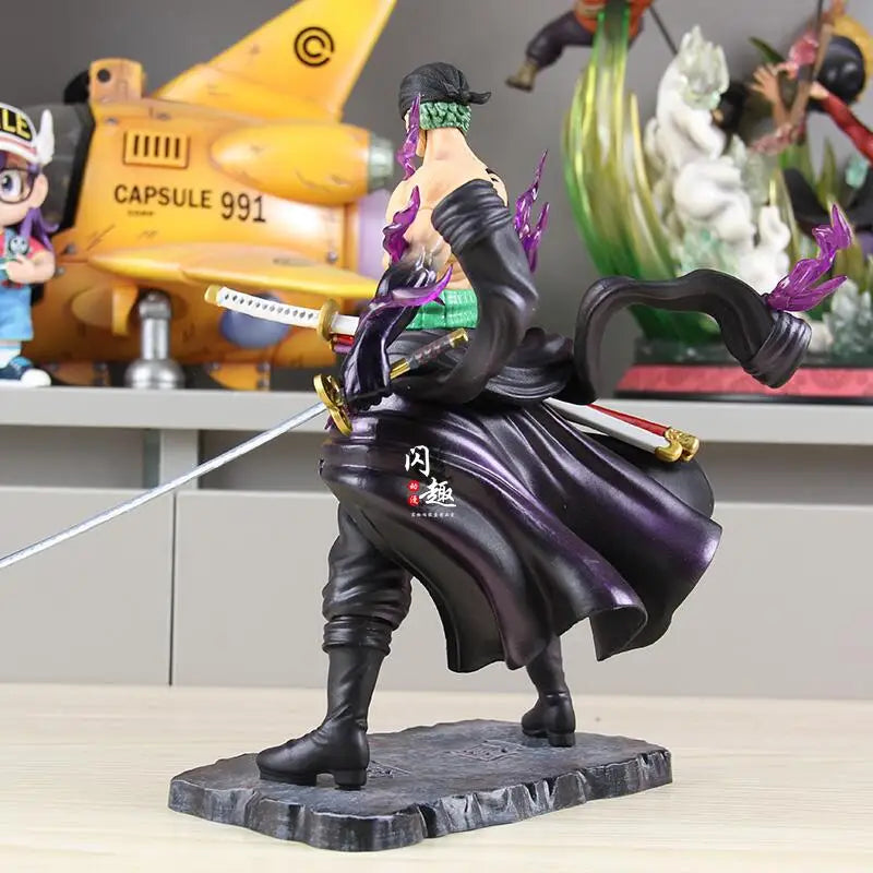 Shanqu One Piece Roronoa Zoro Standing Figure With Enma Sword Anime Statue Two  Desktop Ornament Gift For Anime Fans