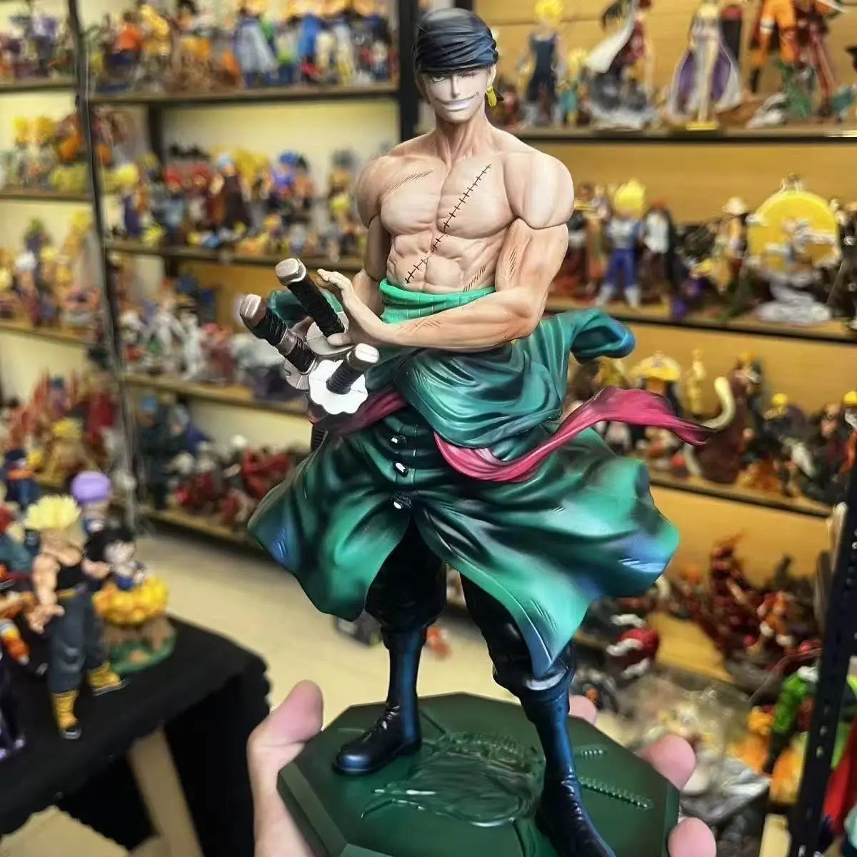 One Piece Roronoa Zoro Anime Figure Jinshan Zoro 1/6 Scale PVC Statue 28cm GK Model Collectible Figurine Desktop Decoration Gift