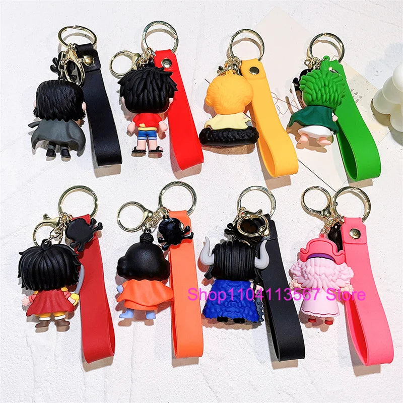 One Piece Luffy Keychain Monkey D. Luffy Roronoa Zoro Cartoon Character Ornament Key Bag Pendant Clothing Accessories