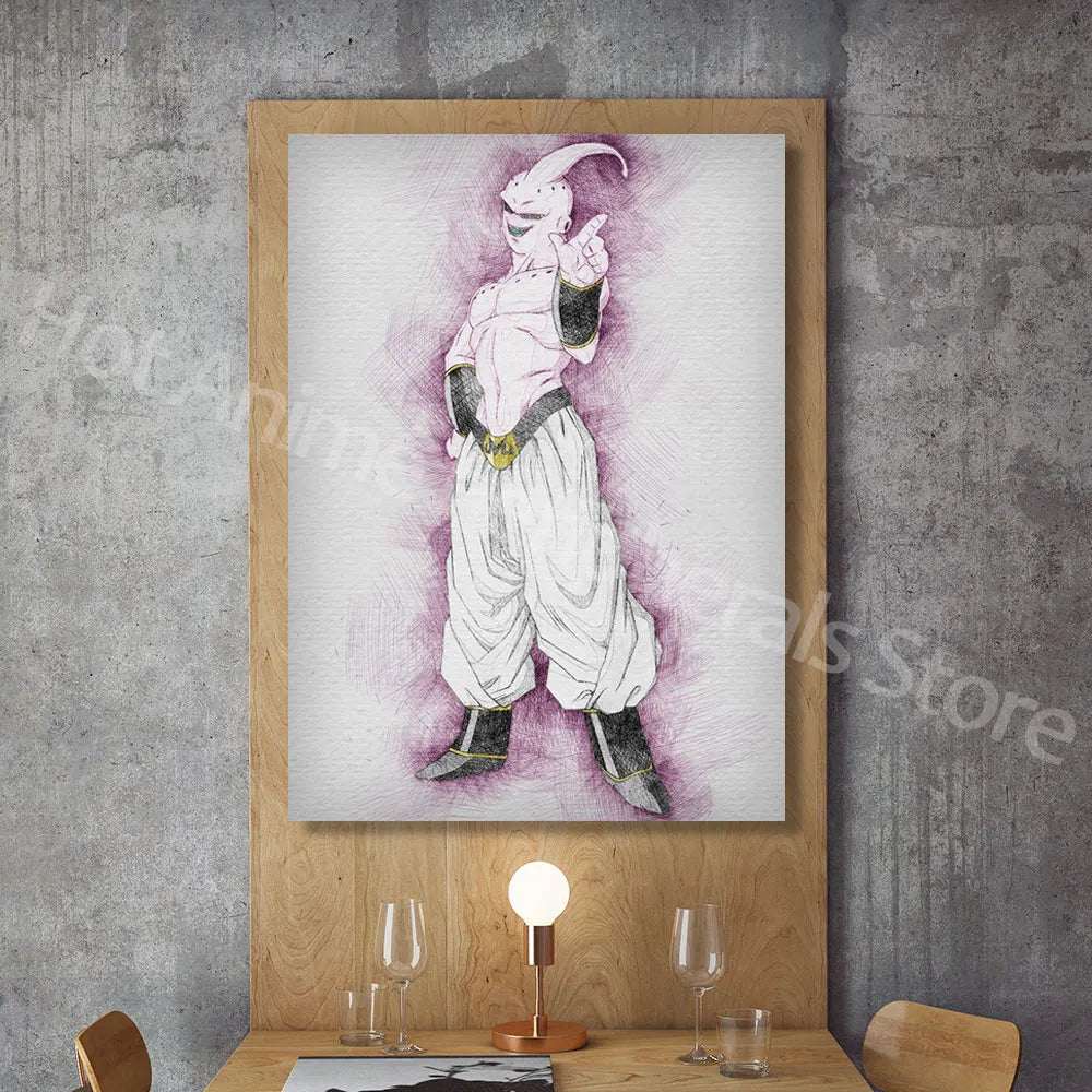 Dragon Ball Posters Anime Peripherals Figures Goku Vegeta Canvas Painting Art Watercolour Picture Modern Home Wall Decoration