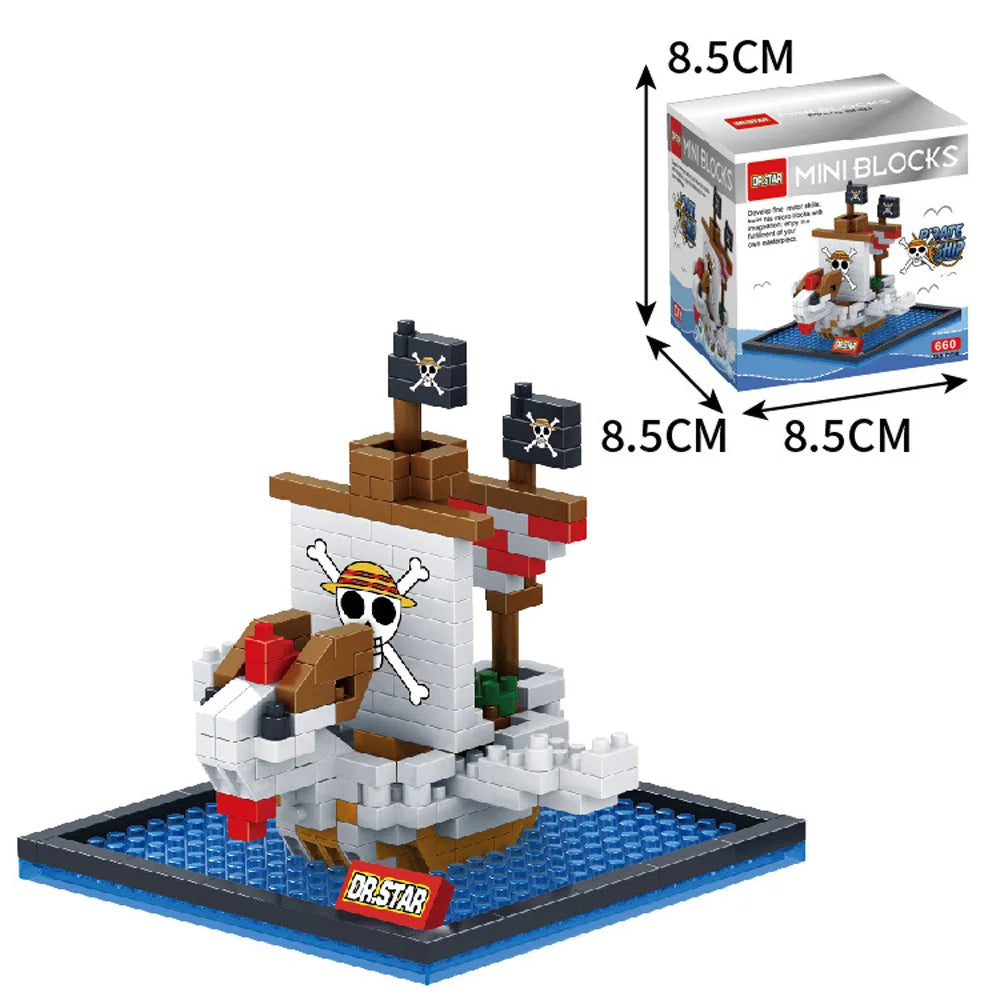 One Piece Anime Pirate Ship Building Blocks Thousand Sunny Going Merry Moby Dick Bricks Piece Figure Creative Toys Birthday Gift