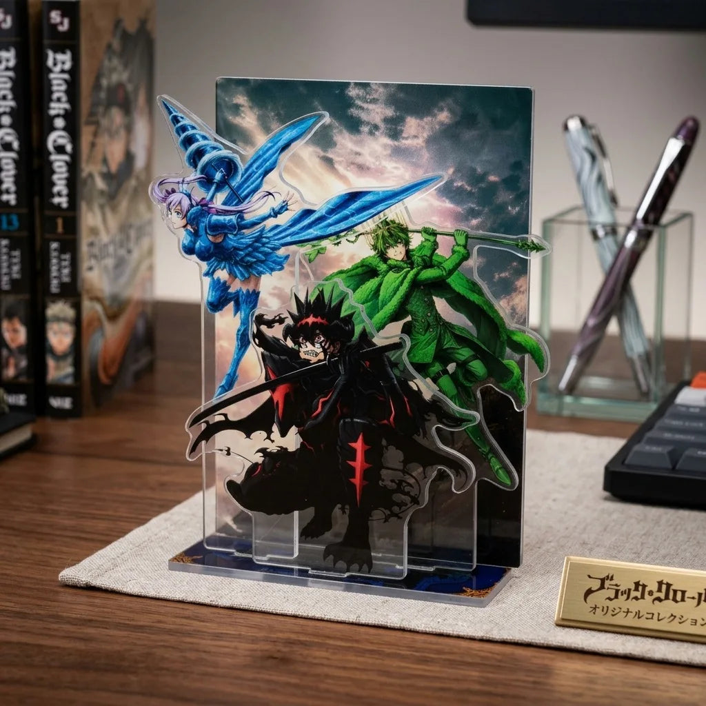 Black Four-leaf Clover 2 Anime Peripherals Re-ceration Asta / Yuno / Noelle / Yami Figure Insert Multiple Acrylic Stand Toys Boy