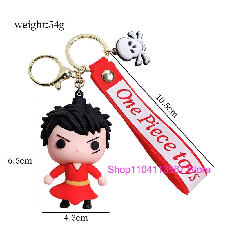 One Piece Luffy Keychain Monkey D. Luffy Roronoa Zoro Cartoon Character Ornament Key Bag Pendant Clothing Accessories