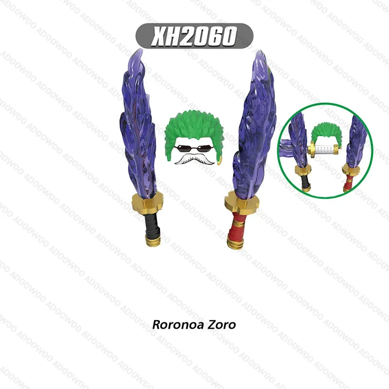 XH2030-XH2077 Japanese Anime Series Cartoon Building Block Figure Luffy Zoro Joba Mini Action Combination Desktop Accessory Toy