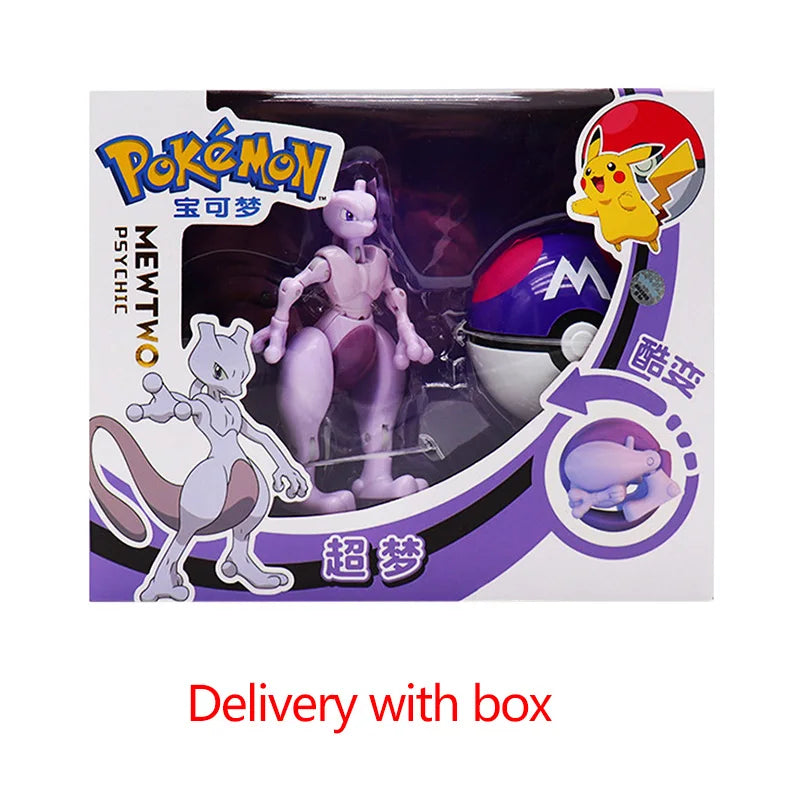 Deform Pokemon Pokeball Greninja Lucario Ball Action Figure Toy Set Mew Pikachu Dragonite Snorlax Venusaur Blastoise Elf Monster