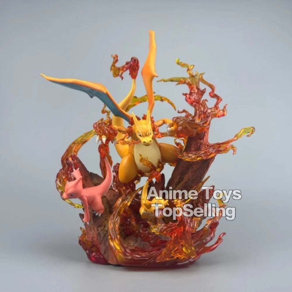 30cm Anime Pokemen Figure Charizard ‌Family‌ Action Figures Pvc Statue Desktop Ornamen Collection Model Toys Gifts