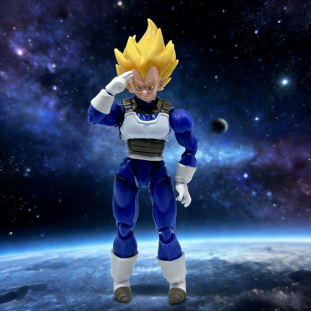 Bandai SHF Dragon Ball Vegeta Figure, Super Saiyan Action Model, Desktop Collectible Decoration & Gift