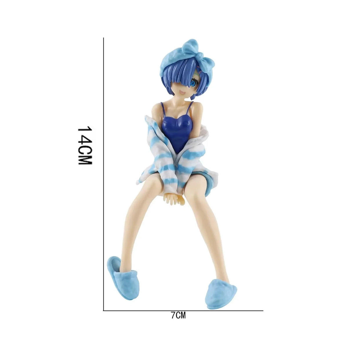 Rem Ram Emilia Anime Character Figure Statue, Detailed Painted Desktop Collectible Ornament for Shelf Display & Gifting