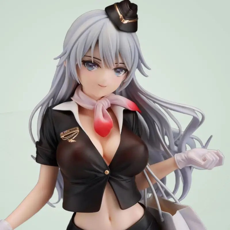Original Painting of Beautiful Anime Handmade Decoration Stewardess Su Yuan Shizhi Uniform Animation Handmade Model
