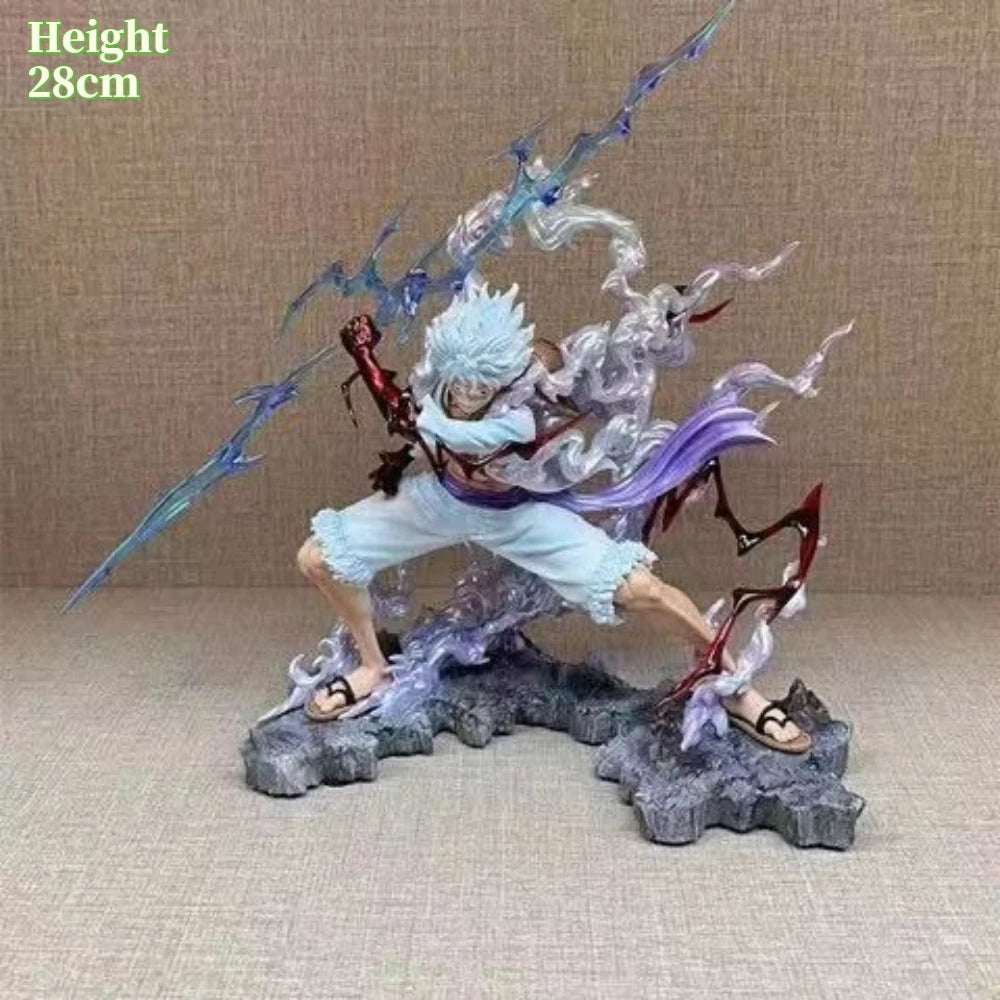 28cm/11.02in One Piece Anime Wink Studio Small Thunderbolt Nika Luffy Figures Pvc Statue Desktop Ornamen Collection Statue Model