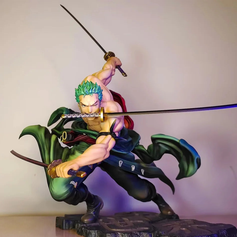 Hot 10cm One Piece Anime Figure GK Roronoa Zoro Three-blade Sa-maximum Manga Anime Statue Action Figure Collection Model Gifts