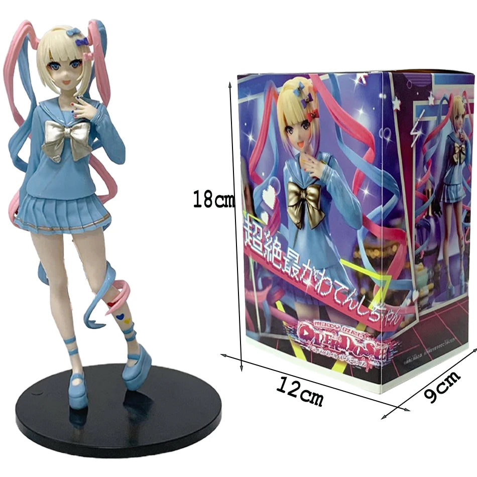 2027Needy Girl Overdose Anime Figure with Cat Action Figures Virtual Uploader PVC Collection Model Ornaments Toys Birthday Gifts