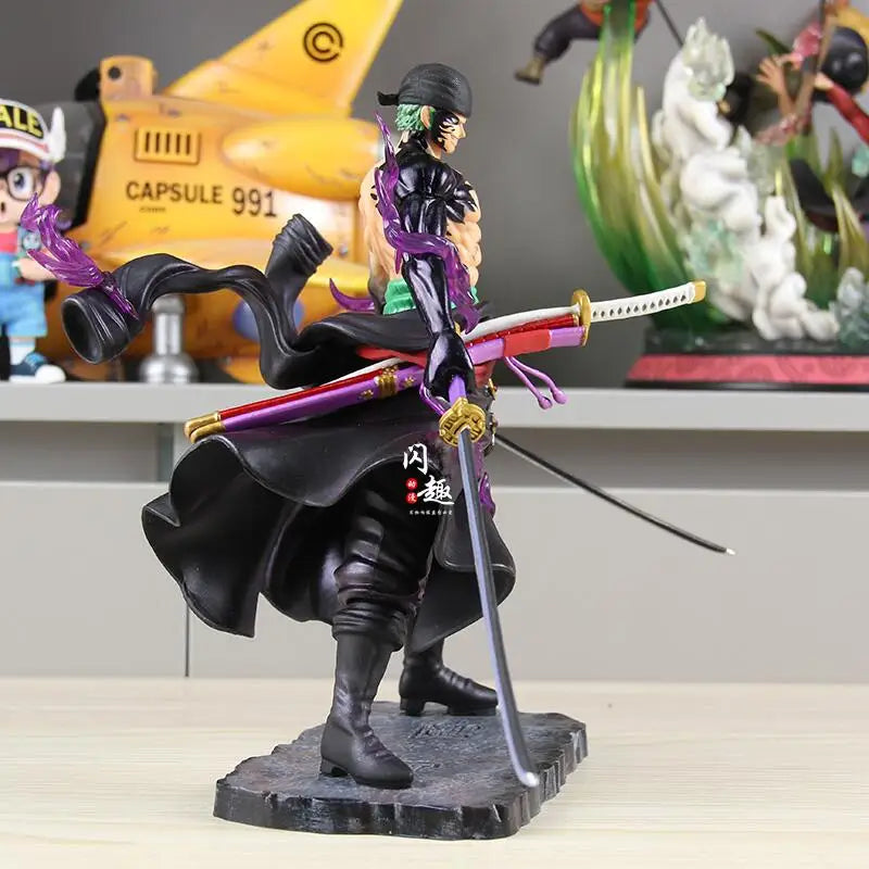 Shanqu One Piece Roronoa Zoro Standing Figure With Enma Sword Anime Statue Two  Desktop Ornament Gift For Anime Fans